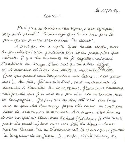 Lettre de Marie-Hélène, mai 1994