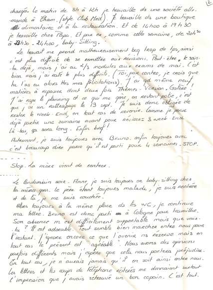 Lettre de Magaly, août 1995