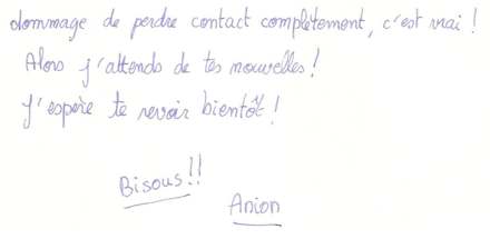 Lettre de Annie, octobre 1995