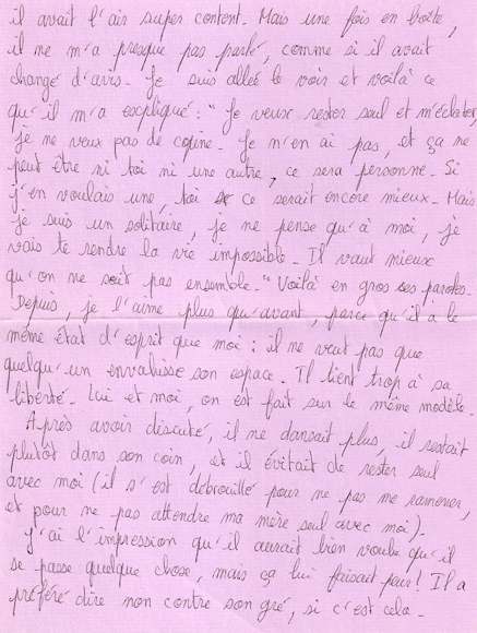 Lettre de Annie, mai 1996