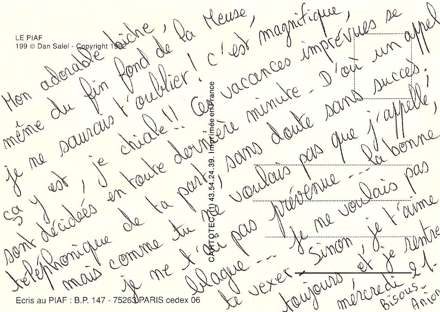Lettre de Annie, août 1996