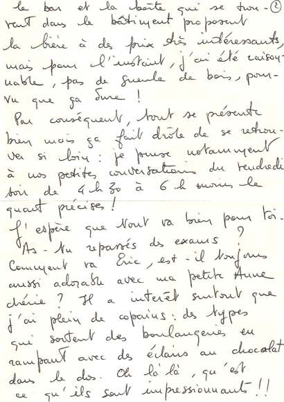 Lettre de Yann, septembre 1996