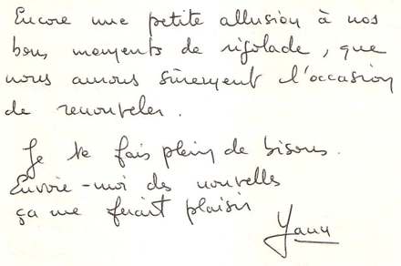 Lettre de Yann, septembre 1996