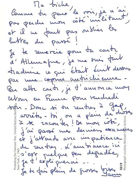 Lettre de Yann, décembre 1996