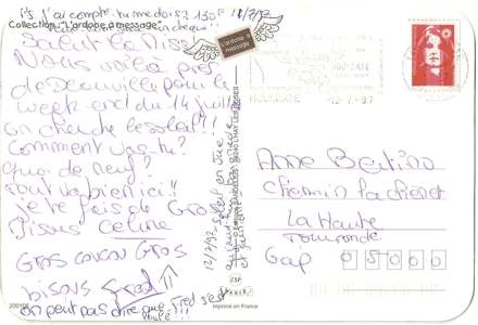 Lettre de Céline, juillet 1997