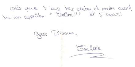 Lettre de Céline, août 1997