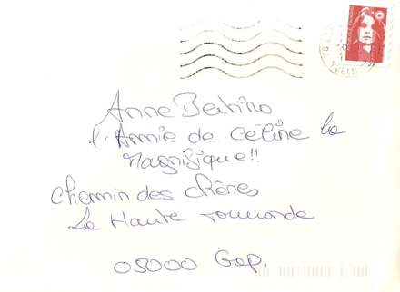 Lettre de Céline, octobre 1997