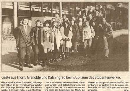 Lettre de Göttingen, novembre 1997