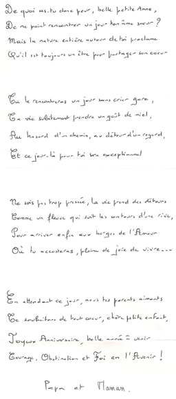 Lettre de PapaMaman, août 1998