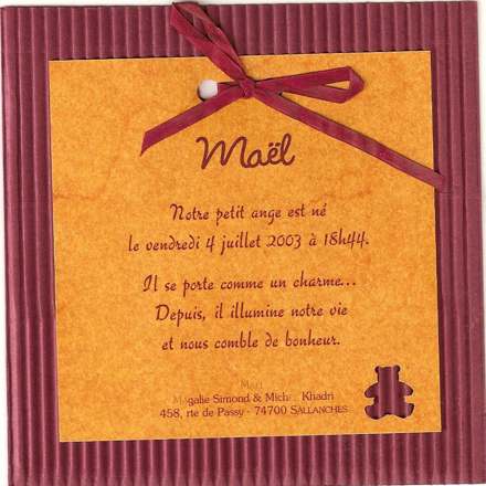 Lettre de Magaly, juillet 2003