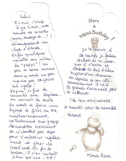 Lettre de Marie-Pierre, août 2005