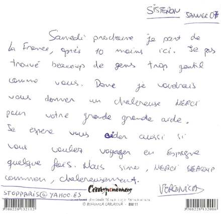 Lettre de Veronica, janvier 2007