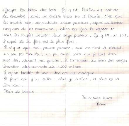Lettre de Sandrine, juin 2007