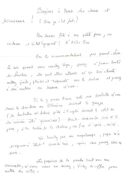 Lettre de PapaMaman, juillet 2008