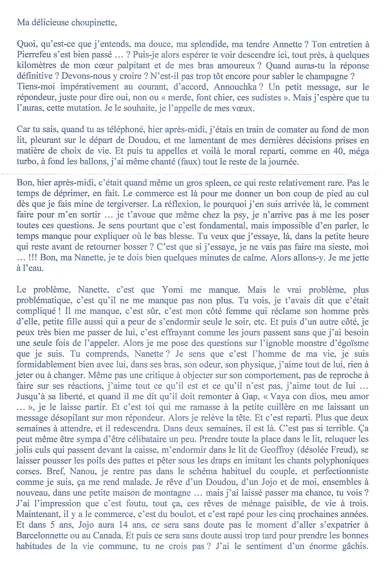 Lettre de Sandrine, janvier 2009